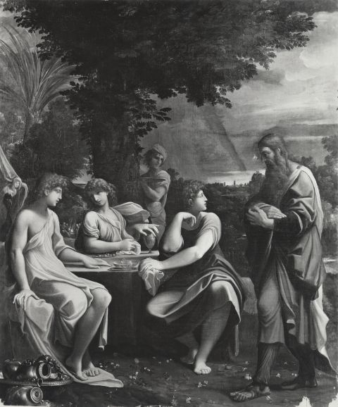 A. Villani e Figli — Carracci Ludovico - sec. XVII - Abramo e i tre angeli — insieme